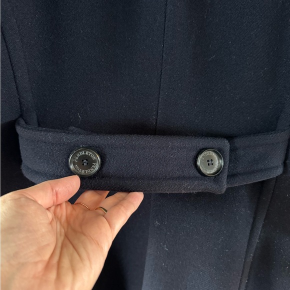 Navy Pendleton long wool coat with hood - Picture 11 of 14